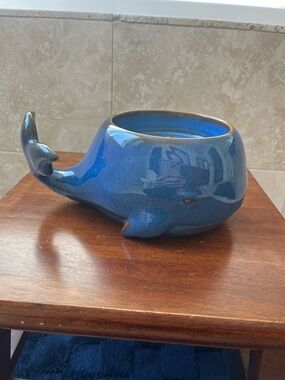 Bath & Body Works Blue Ceramic Whale Candle Holder